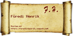 Füredi Henrik névjegykártya