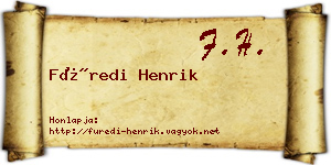 Füredi Henrik névjegykártya