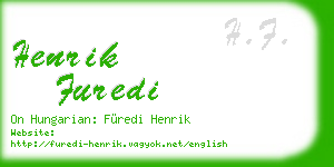 henrik furedi business card